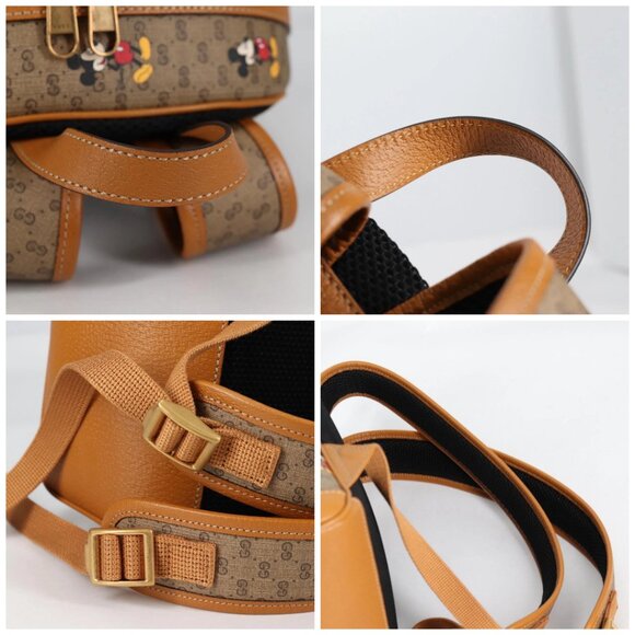 GUCCI GUCCIxDisney GG Supreme Backpack PVC Beige Gold 552884 Auth 140648M - Picture 16 of 16